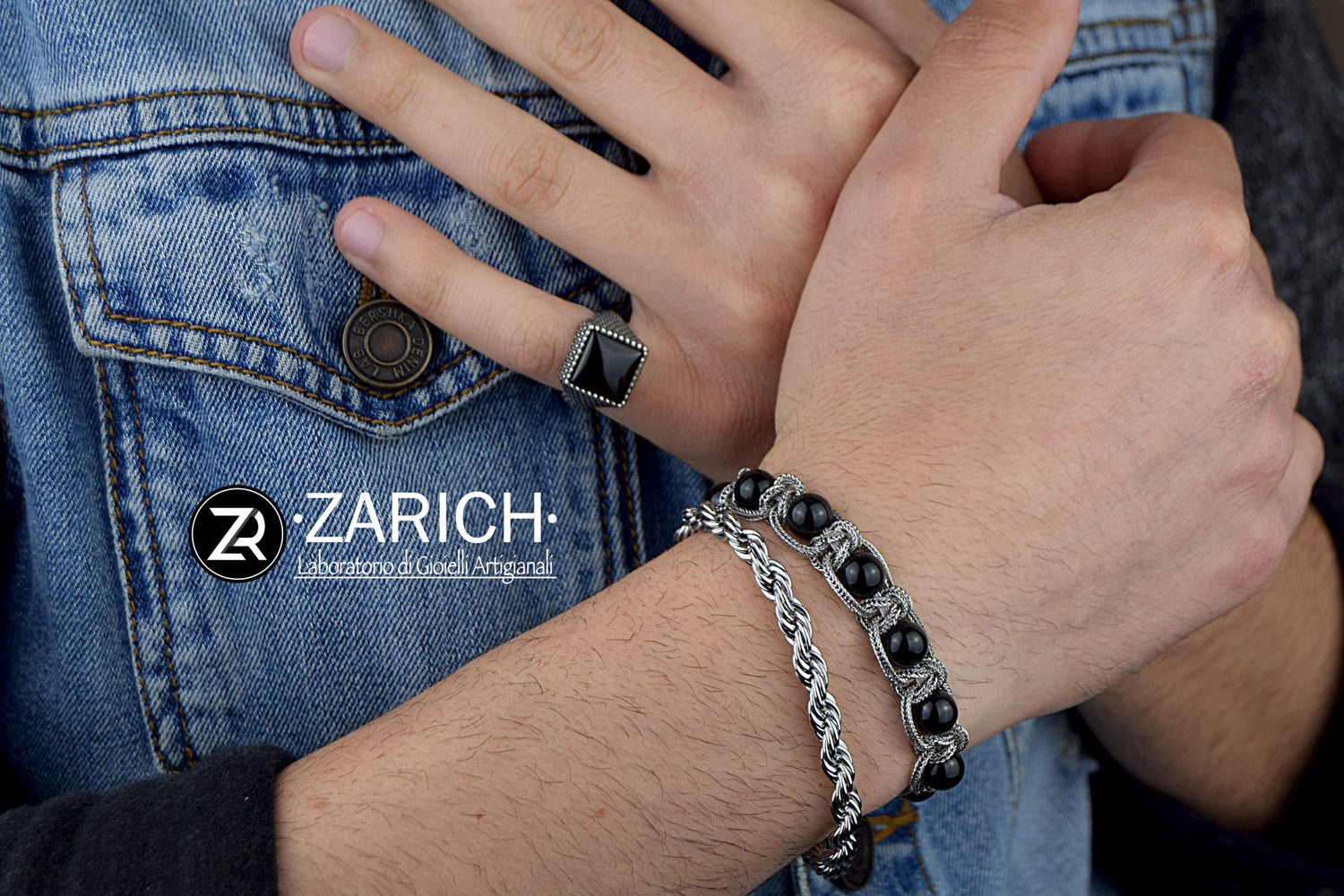 Braid Stone Black Bracelet