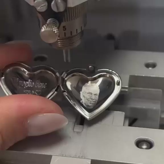 Collana cuore apribile con fotoincisione