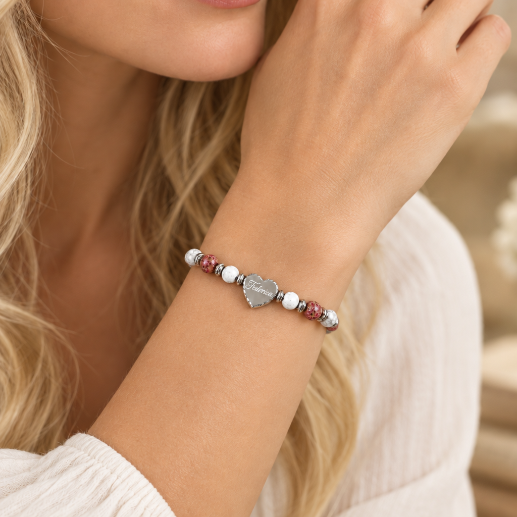 Bracciale Heart Diaspro & Howlite